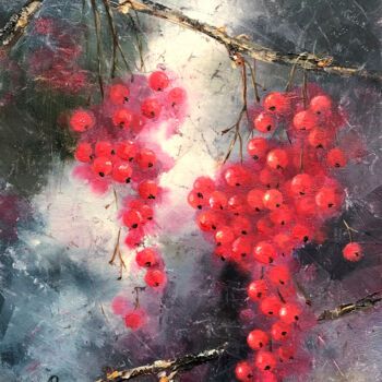 Painting titled "Berries Painting Fr…" by Lolita Ros, Original Artwork, Oil