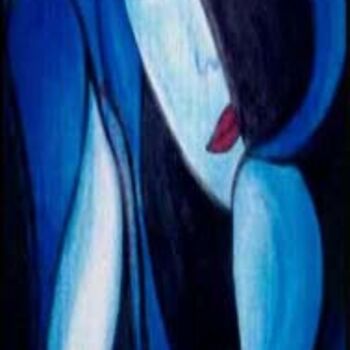 Pintura titulada "MUJER AZUL." por Sole, Obra de arte original