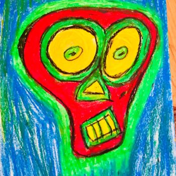 Peinture intitulée "My Scream" par Free Man, Œuvre d'art originale, Pastel