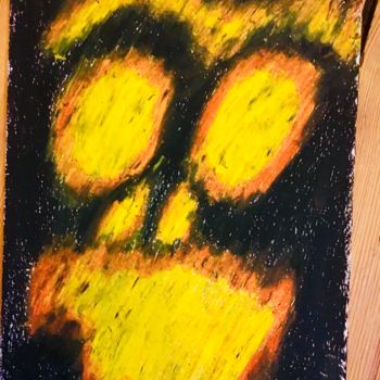 Painting titled "Wall's Ghost 13" by Free Man, Original Artwork, Pastel
