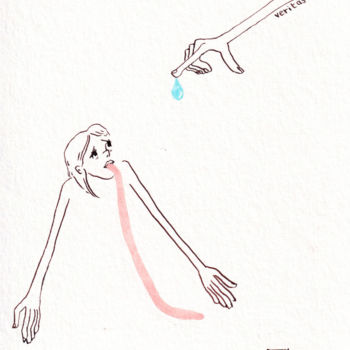 「Thirsty」というタイトルの描画 Laure Maniereによって, オリジナルのアートワーク, インク
