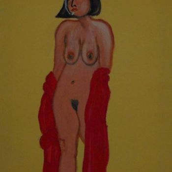 Painting titled "femme à la  cigaret…" by Lc, Original Artwork