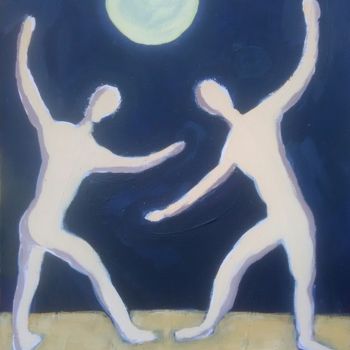 「Les danseurs de lune」というタイトルの絵画 François Longèreによって, オリジナルのアートワーク, アクリル