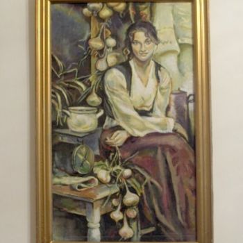 Malarstwo zatytułowany „cooking girl” autorstwa Vranceanu Aurelian, Oryginalna praca, Olej