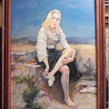 Schilderij getiteld "Barefoot" door Vranceanu Aurelian, Origineel Kunstwerk, Olie