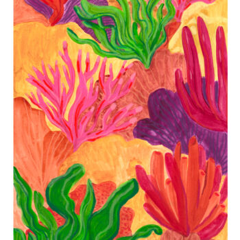 Pittura intitolato "Seaweed garden - fr…" da Lonidia, Opera d'arte originale, Acrilico