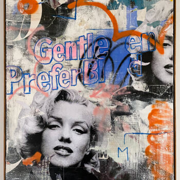 Schilderij getiteld "Blondes Remix" door Lons, Origineel Kunstwerk, Acryl Gemonteerd op Frame voor houten brancard