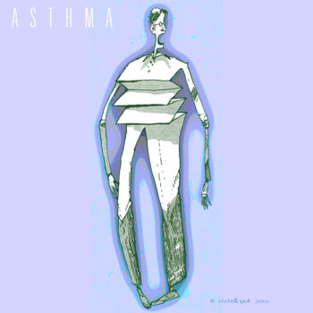Artes digitais intitulada "Asthma" por Victor Gad, Obras de arte originais, Trabalho Digital 2D