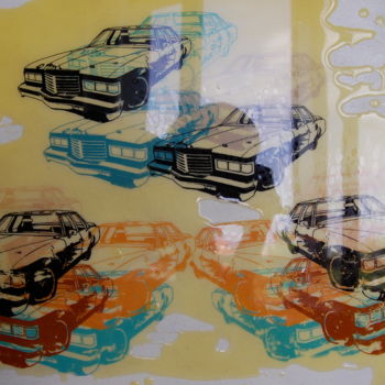Painting titled "Too many cars n°2" by Loo Nam, Original Artwork, Acrylic