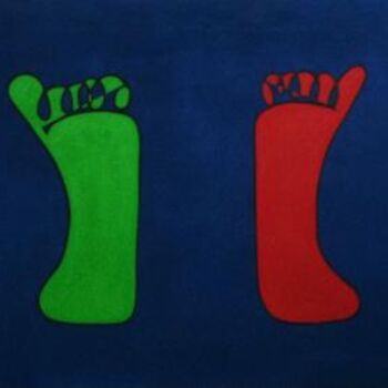 Painting titled "Des Pieds & des Mai…" by Helene, Original Artwork, Oil