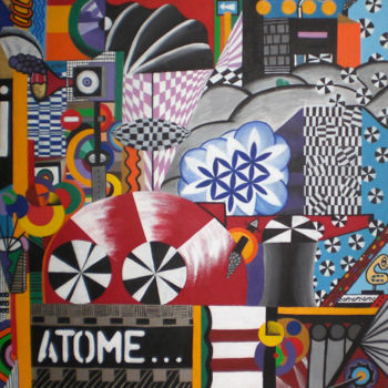 Painting titled "Atome" by Helene, Original Artwork