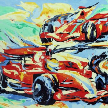 Peinture intitulée "Mythe en rouge" par Jean-Luc Lopez, Œuvre d'art originale, Huile
