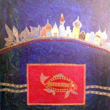 Painting titled "le beau Danube bleu" by Bernadette Lopicki, Original Artwork