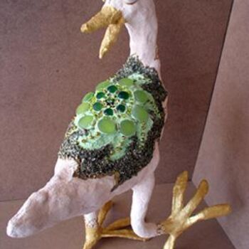 雕塑 标题为“la poulette verte” 由Bernadette Lopicki, 原创艺术品
