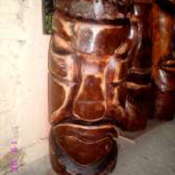 Escultura intitulada "o deus bantú" por Lopomo Artes Brasil, Obras de arte originais, Madeira