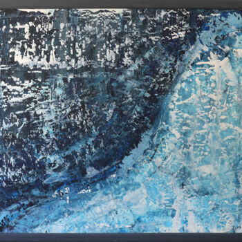 Schilderij getiteld "Blue and WhiteIntui…" door Lora Pavlova, Origineel Kunstwerk, Olie