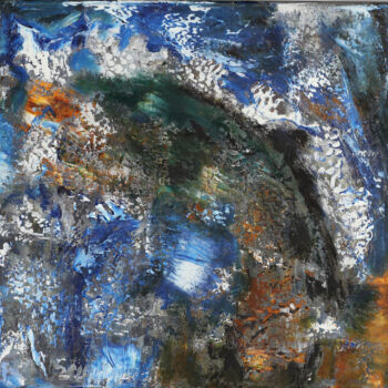 Картина под названием "20-I-23 Dolphin abs…" - Lora Pavlova, Подлинное произведение искусства, Масло