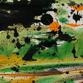 Malerei mit dem Titel "Black Rain-4" von Lora Pavlova, Original-Kunstwerk, Acryl