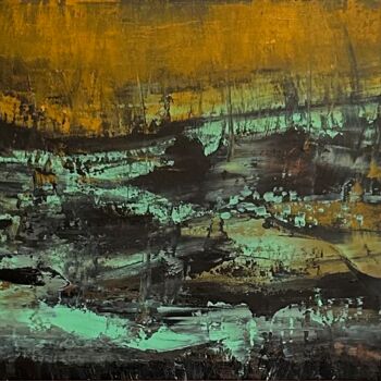 Malerei mit dem Titel "Painted landscape" von Lora Pavlova, Original-Kunstwerk, Öl Auf Holzplatte montiert