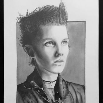 Drawing titled "Millie Bobby Brown" by Lora, Original Artwork, Graphite