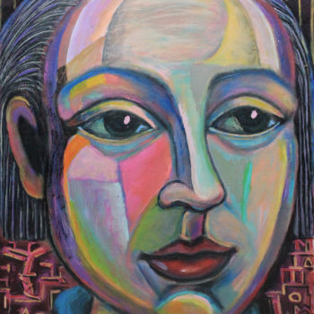 Картина под названием "Portrait of a boy" - Лариса Белова, Подлинное произведение искусства, Акрил