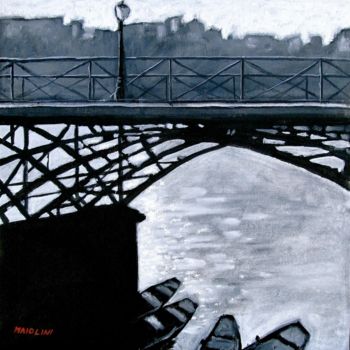 Painting titled "SOUS LE PONT" by Carlo Maiolini, Original Artwork