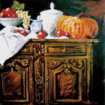 Painting titled "LE BAHUT XVIIème" by Carlo Maiolini, Original Artwork