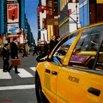 Peinture intitulée "N.Y.C. TAXI" par Carlo Maiolini, Œuvre d'art originale