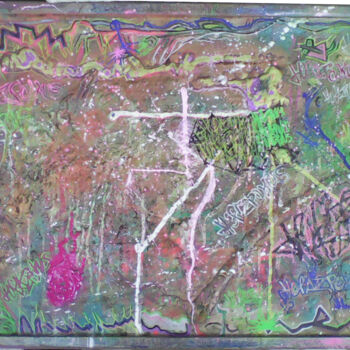 Malarstwo zatytułowany „Messy Order” autorstwa Lord Faz, Oryginalna praca, Marker Zamontowany na Drewniana rama noszy