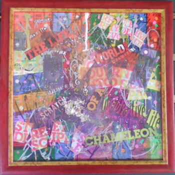 Collages titled "The Life Of A Chame…" by Lord Faz, Original Artwork, Collages Mounted on Wood Stretcher frame