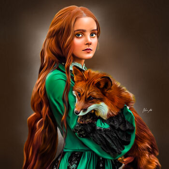 Digital Arts titled "Redhead" by Lord Amihere, Original Artwork, Digital Painting