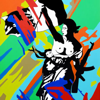 Painting titled "LA LIBERTé GUIDANT…" by Lord Wilmore, Original Artwork, Acrylic