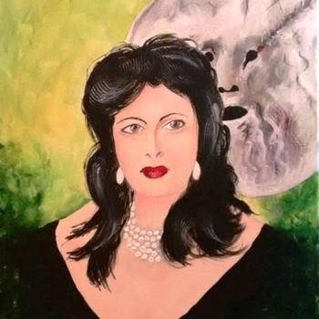 Peinture intitulée "ANNA MAGNANI CON LA…" par Loredana  Giannuzzi, Œuvre d'art originale, Acrylique