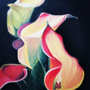 Painting titled "Color flowers" by Loredana Lola, Original Artwork, Oil
