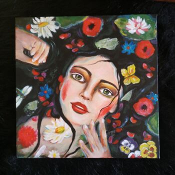 Painting titled "Nymphéas" by Lorelye, Original Artwork, Acrylic