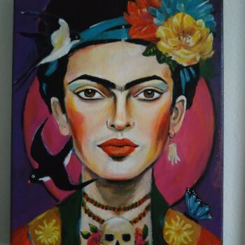 Peinture intitulée "Frida Kahlo 2" par Lorelye, Œuvre d'art originale, Acrylique