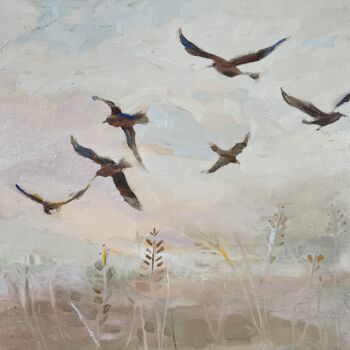 Painting titled "Flight" by Lorena Iavorschi, Original Artwork, Oil