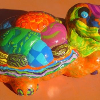 Sculpture titled "Toy Tortue" by Lorenadia Vidoni, Original Artwork, Terra cotta