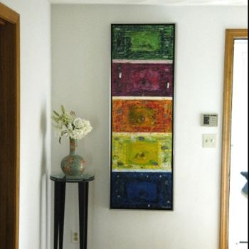 Painting titled "les 5 éléments" by Lorenadia Vidoni, Original Artwork