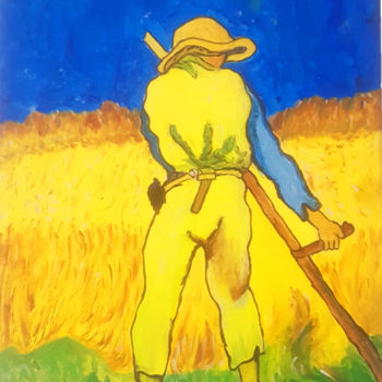 Painting titled "O camponês" by Lorena Estephie, Original Artwork, Acrylic