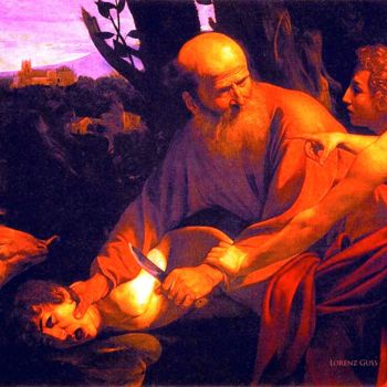 Pintura titulada "sacrificio di isacco" por Lorenz Guss, Obra de arte original