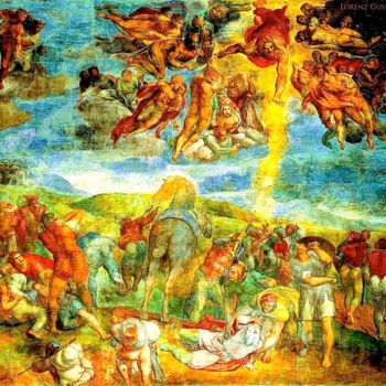 Painting titled "conversione di saul" by Lorenz Guss, Original Artwork