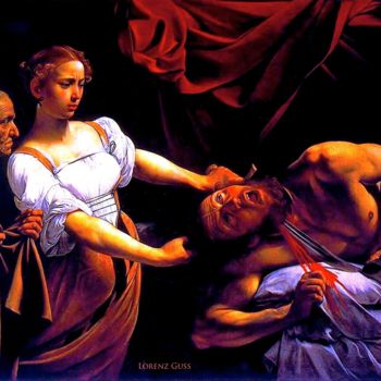Painting titled "judit behading holo…" by Lorenz Guss, Original Artwork, Oil