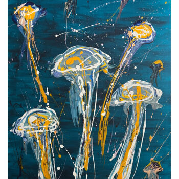 "van gogh jellyfish" başlıklı Tablo Lorenzo Bulin tarafından, Orijinal sanat, Akrilik Ahşap Sedye çerçevesi üzerine monte ed…