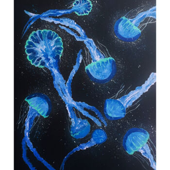 绘画 标题为“space jelly” 由Lorenzo Bulin, 原创艺术品, 丙烯 安装在木质担架架上