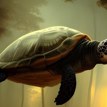 Digital Arts titled "tartaruga nella for…" by Lorenzo Corti, Original Artwork, AI generated image