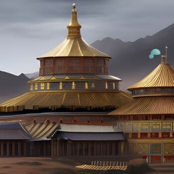Arte digitale intitolato "tempio mongolo" da Lorenzo Corti, Opera d'arte originale, Immagine generata dall'IA