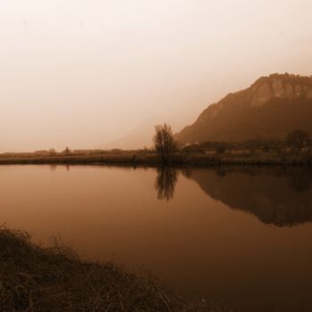 Fotografia intitolato "paesaggio sul fiume…" da Lorenzo Corti, Opera d'arte originale, Fotografia digitale