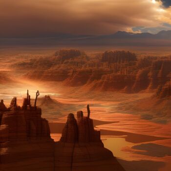 Digital Arts titled "deserto dall'alto" by Lorenzo Corti, Original Artwork, AI generated image