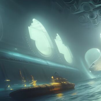 Arts numériques intitulée "sottomarino" par Lorenzo Corti, Œuvre d'art originale, Image générée par l'IA